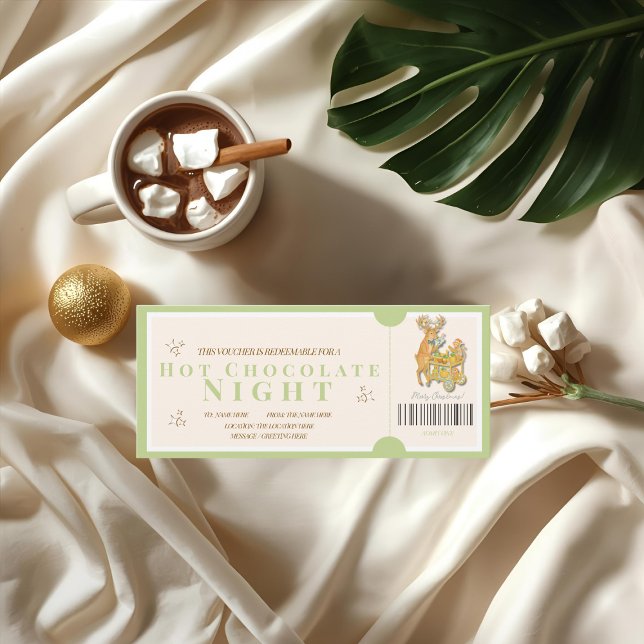 Tarjeta Tropical Christmas Hot Chocolate Voucher (Tropical Christmas Hot Chocolate Voucher Card)