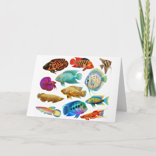 Tarjeta tropical de agua dulce de los pescados (Anverso)
