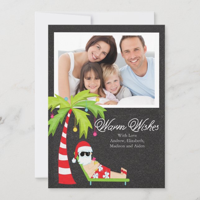 Tarjeta tropical de la foto de familia del día de (Anverso)