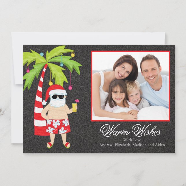 Tarjeta tropical de la foto de familia del día de (Anverso)