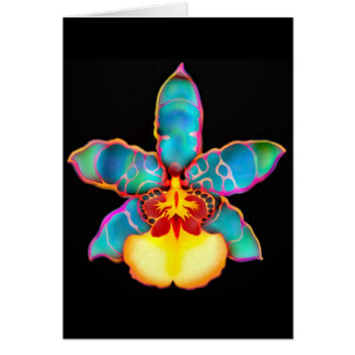 Tarjeta tropical de la orquídea de la fantasía