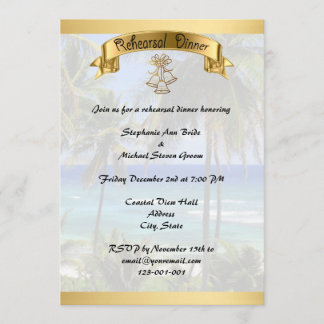 Tarjeta tropical del ensayo de la boda del destino