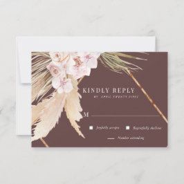 Tarjeta Tropical Elegante Floral RSVP