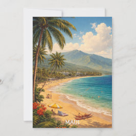 Tarjeta Tropical Ka’anapali Beach Maui Vintage Travel