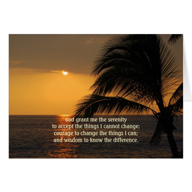 Tarjeta Tropical Sunset de Serenity Prayer (Anverso (Horizontal))
