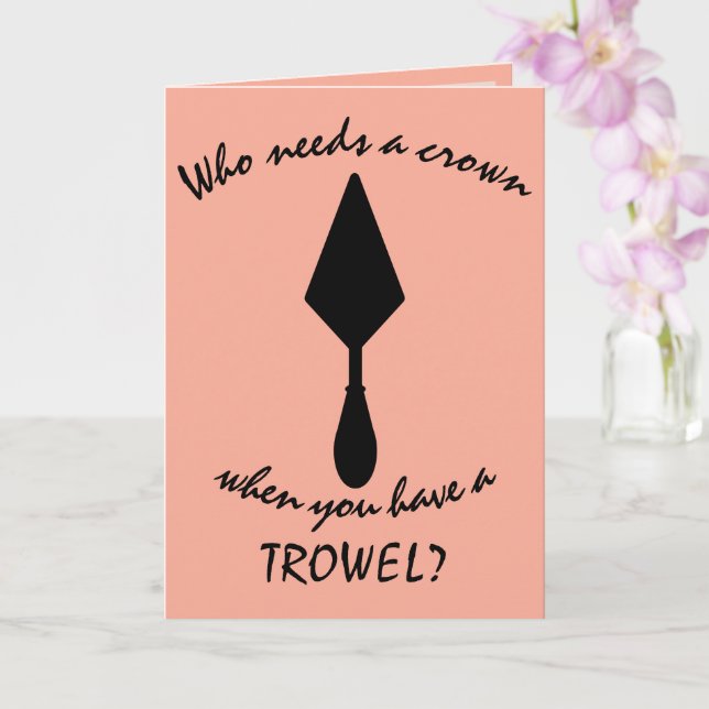Tarjeta Trowel, arqueólogo negro y rosado de bonito (Orquídea)