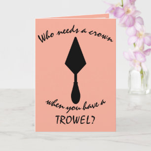 Tarjeta Trowel, arqueólogo negro y rosado de bonito