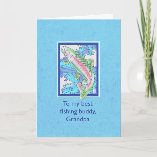 Tarjeta Trucha de Niño a Abuelo Cumpleaños (Anverso)