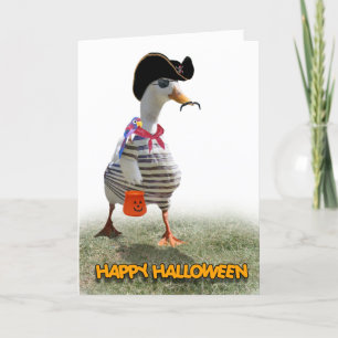 Tarjeta Truco de Halloween o el pato pirata