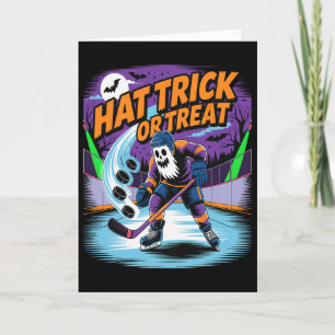 Tarjeta Truco de sombrero o truco divertido de hockey sobr