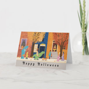 Tarjeta Truco o tratamiento de otoño de Halloween