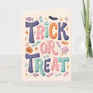 Tarjeta Truco O Tratamiento Pastel Halloween