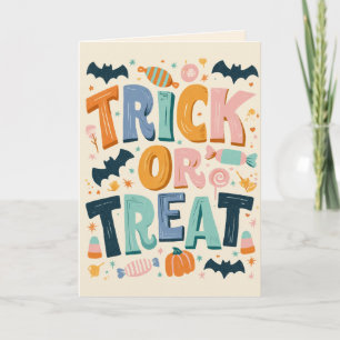 Tarjeta Truco O Tratamiento Pastel Halloween