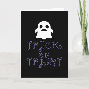Tarjeta Truco o trato con un fantasma lindo - Diseño de Ha