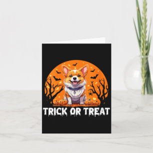 Tarjeta Truco o trato de Halloween para mujeres Perro cuel