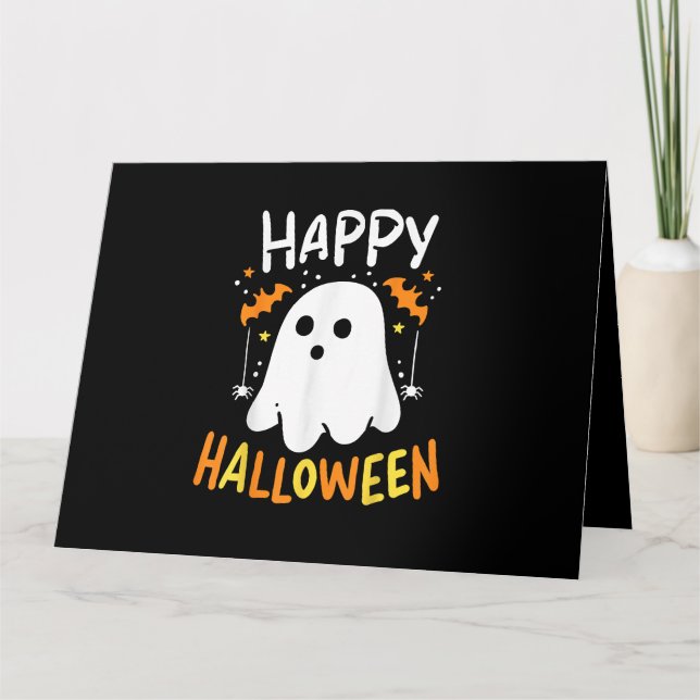 Tarjeta Truco O Trato Fantasma De Halloween (Anverso)