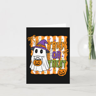Tarjeta Truco O Trato Feliz Halloween Calabaza Fantasma G