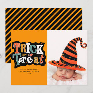 Tarjeta Truco o trato Feliz Halloween Foto