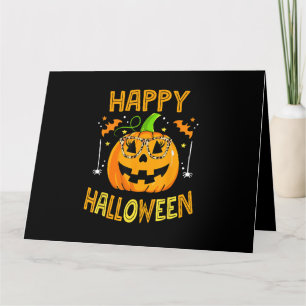 Tarjeta Truco o trato Halloween divertida calabaza feliz H