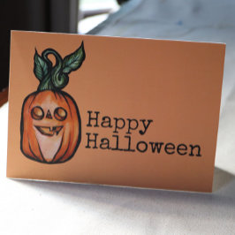 Tarjeta Truco o trato Jack O Linterna Halloween Calabaza