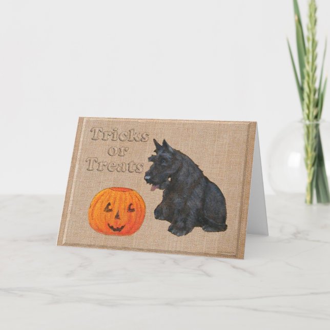 Tarjeta Truco o trato Scottie Dog (Anverso)
