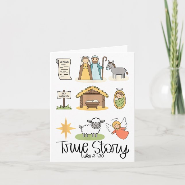 Tarjeta True Story Jesus Nativity Christian Christmas  (Anverso)