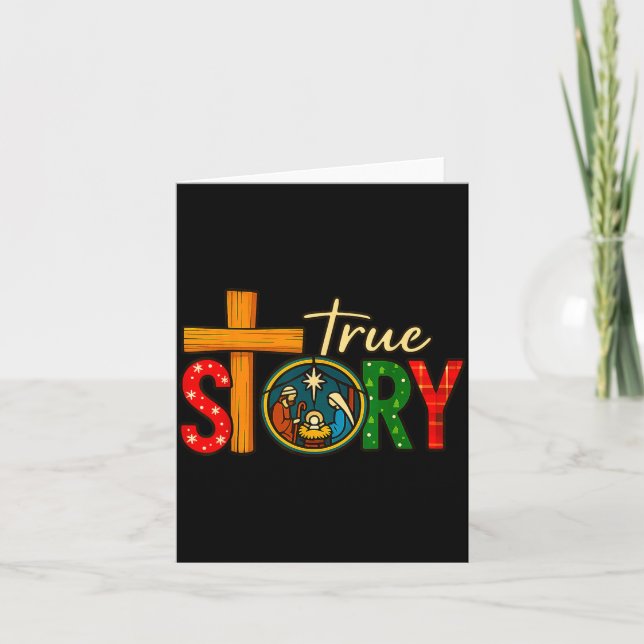 Tarjeta True Story Of Jesus Birth Christmas Nativity Chris (Anverso)