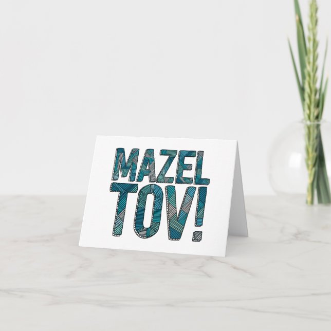 Tarjeta Trullo del remiendo de Mazel Tov (Anverso)