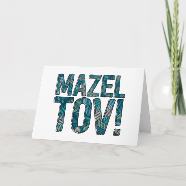 Tarjeta Trullo del remiendo de Mazel Tov (Anverso)