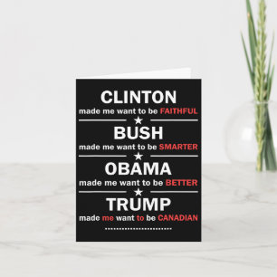 Tarjeta Trump 2020 Clinton divertido Bush Obama Trump Cana