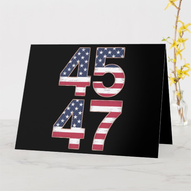 Tarjeta Trump 2024 45 45 Vintage (flor amarilla)