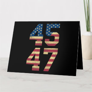 Tarjeta Trump 2024 45 47 Bandera Americana Vintage Retro 4