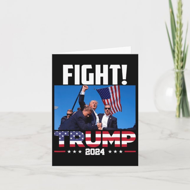 Tarjeta Trump 2024 Lucha Puño Mitin Mitin Trump 2024 Ameri (Anverso)