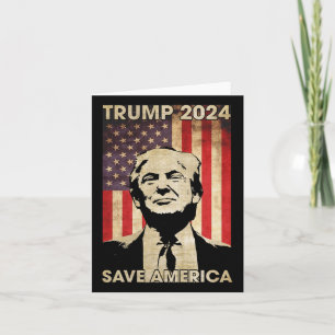 Tarjeta Trump 2024 Salve la elección de la bandera estadou