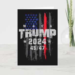 Tarjeta Trump 45-47 Mega Bandera EEUU 2025 Elección Presid