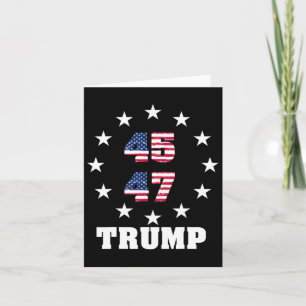 Tarjeta Trump 45 47 Presidente Bandera EEUU 2024 2025 Gana