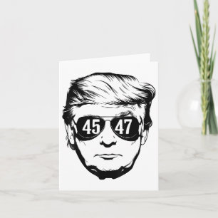 Tarjeta Trump 45 47 Sol patriótico con problemas Trump 202