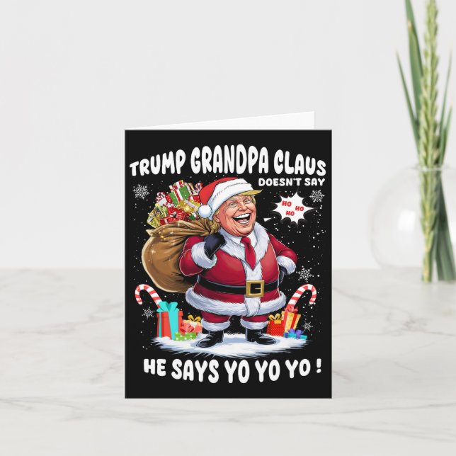 Tarjeta Trump Abuelo Claus Yo Yo Yo Navidades (Anverso)