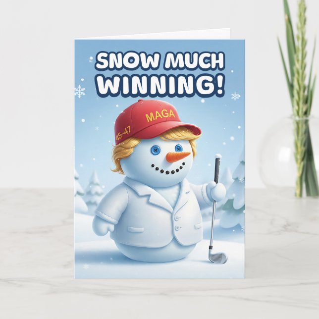 Tarjeta Trump Christmas Card | Snowman Trump (Anverso)
