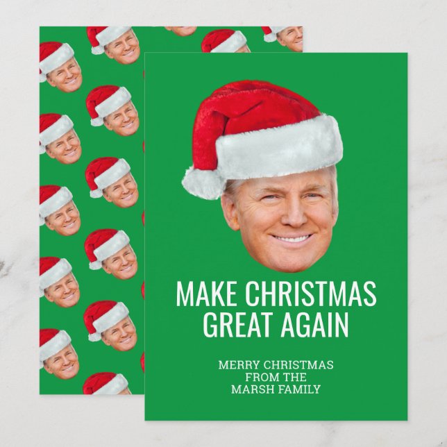 Tarjeta Trump con Santa Hat - Hacer a los Navidades grande (Anverso / Reverso)
