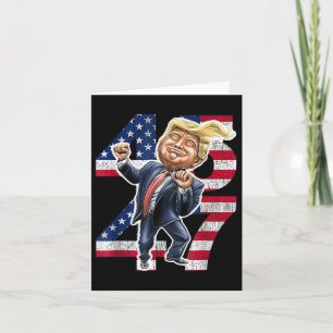 Tarjeta Trump Dance 45 Bandera estadounidense Trump 2024