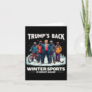 Tarjeta Trump deportes de invierno esquiar invierno retro