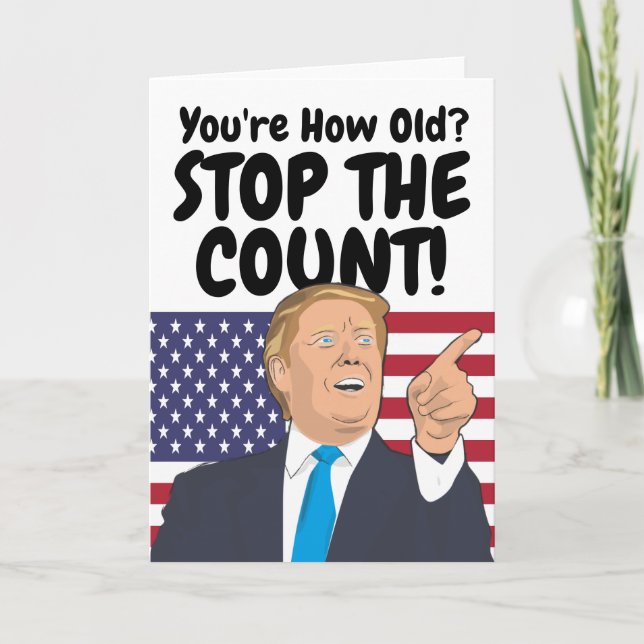 Tarjeta Trump Detenga El Cumpleaños Del Conde (Anverso)