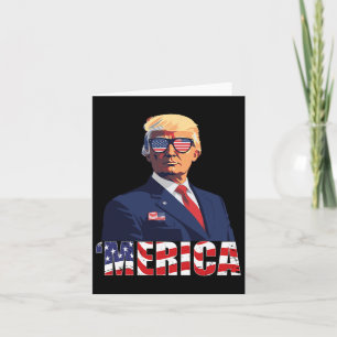 Tarjeta Trump Feliz 4 de Julio Trump Bandera Americana 1 