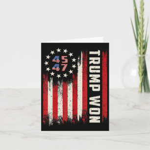 Tarjeta Trump Ganó 2024 45 47º Presidente Bandera De EE. U