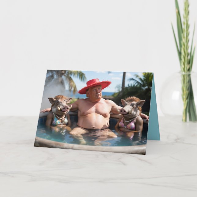 Tarjeta Trump Hot Tub Greeting Card (Anverso)