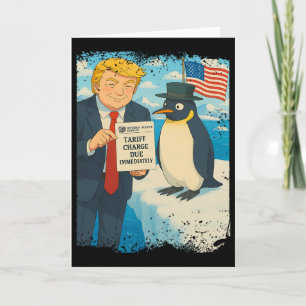 Tarjeta Trump impone arancel Pingüino Anime Política Meme