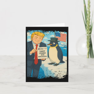Tarjeta Trump impone política arancelaria pingüino anime M