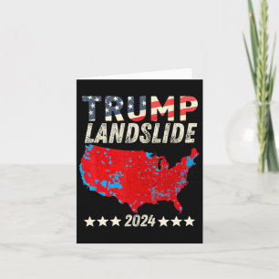 Tarjeta Trump Landslide 2024 Apoyo al mapa electoral Trump