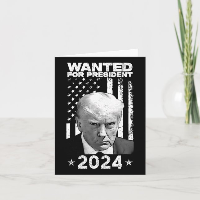 Tarjeta Trump Mug Shot Se Quiere Para Los Ee.Uu. President (Anverso)